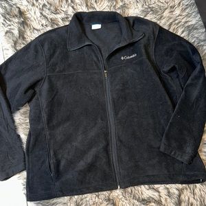 Columbia Jackets Black Full Zip Fleece Jacket  2X Zipper
